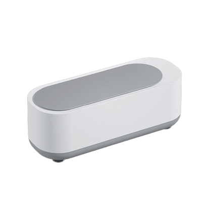 Ultrasonic jewelry and lens cleaner machine, white body with gray lid panel