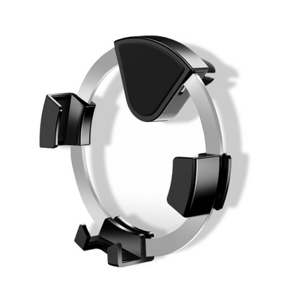 Black metal 360° air-vent phone mount with two spring clamps and pivot cradle