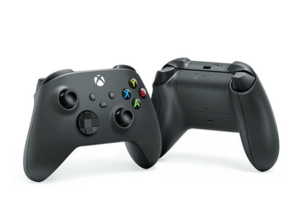 Black wireless Xbox One gaming controller with front and rear button layout