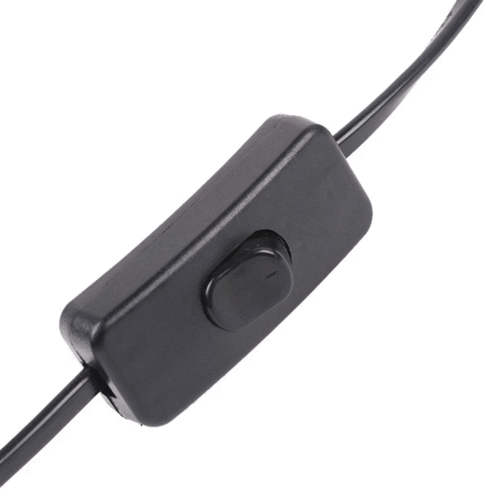 Inline control switch box on a black power cable for the high-pressure car wash spray gun
