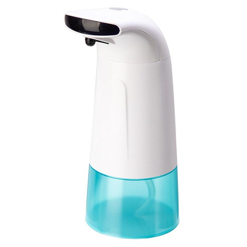 Automatic touchless foam soap dispenser, white top and blue base reservoir